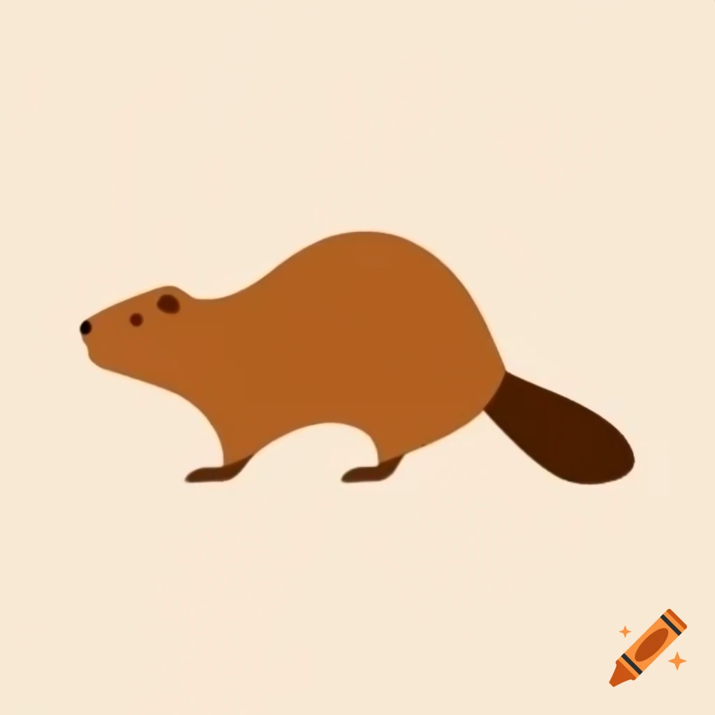 Simple vector logo of a beaver for social media