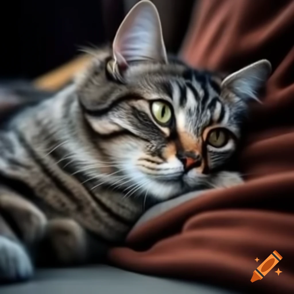 Cute cat sitting gracefully