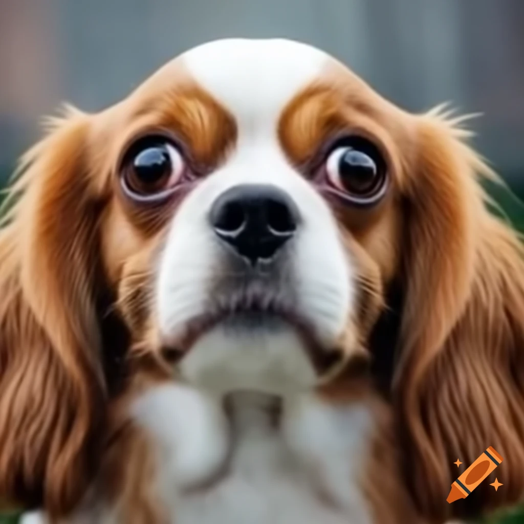 Surprised dog with expressive features