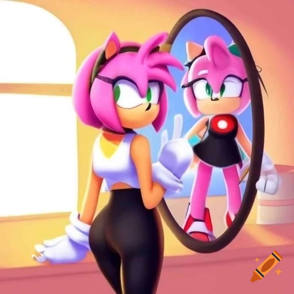 Cream from sonic the hedgehog exercising in the gym wearing athletic