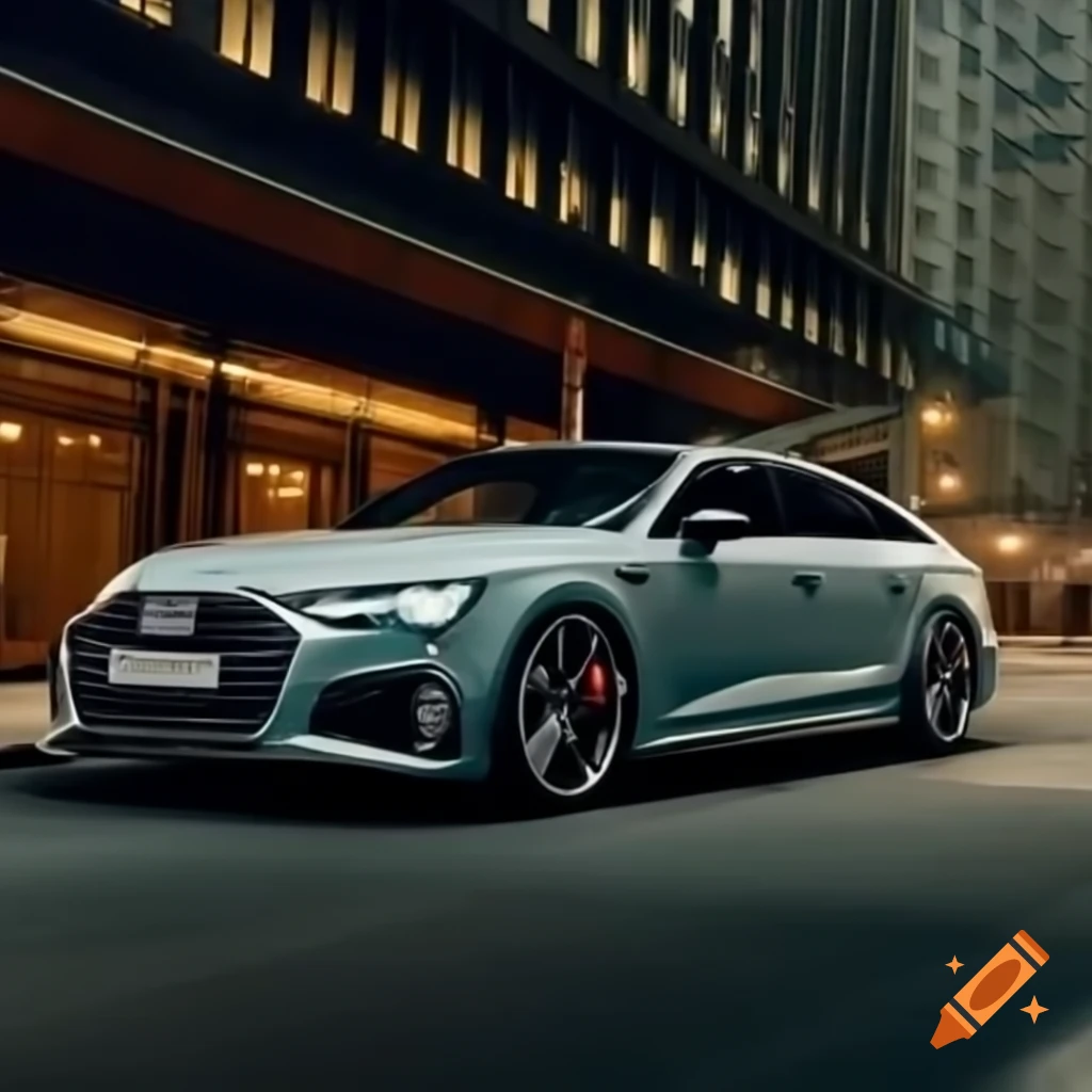 Audi RS6 cruising through New York City at night