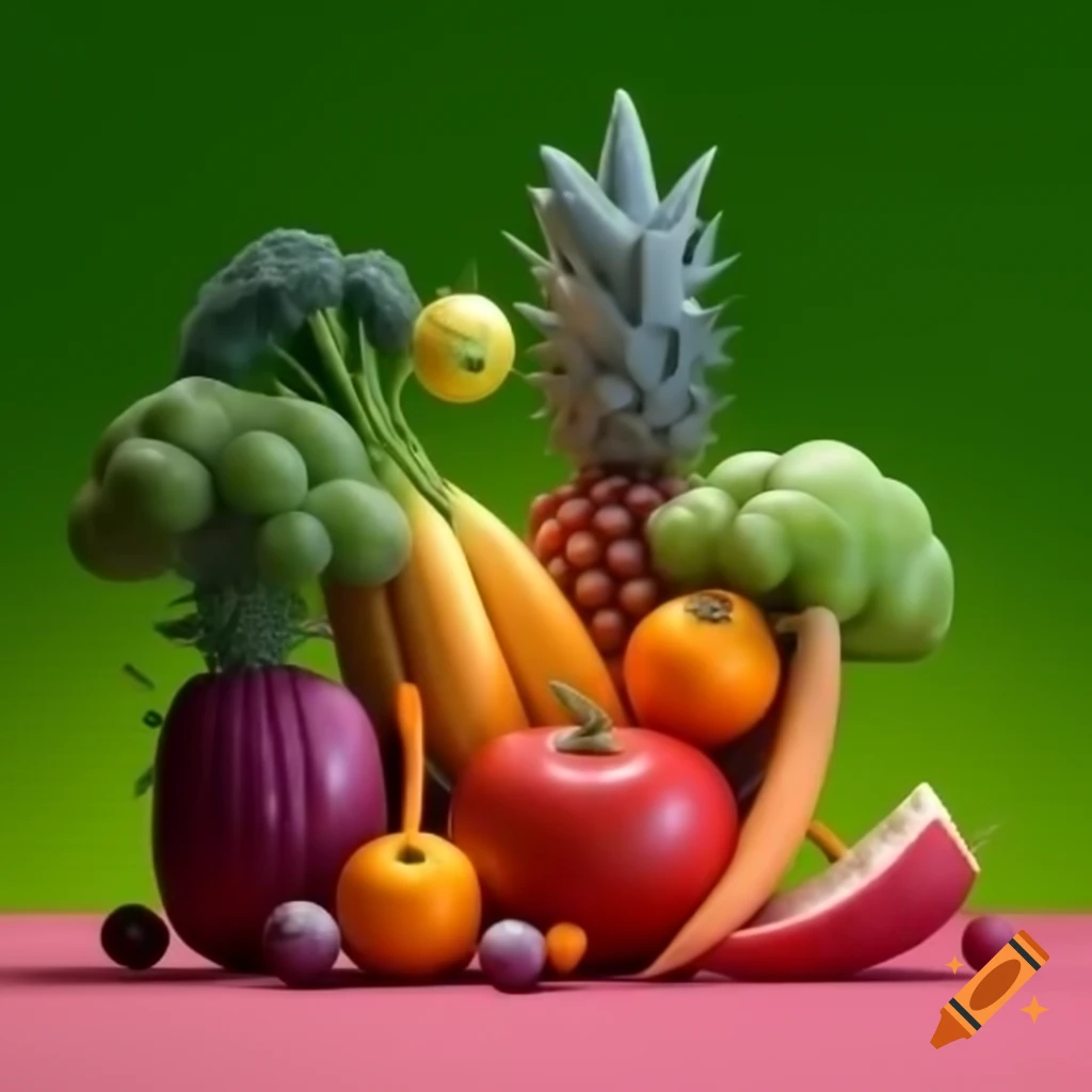 Futuristic design of fruits and vegetables