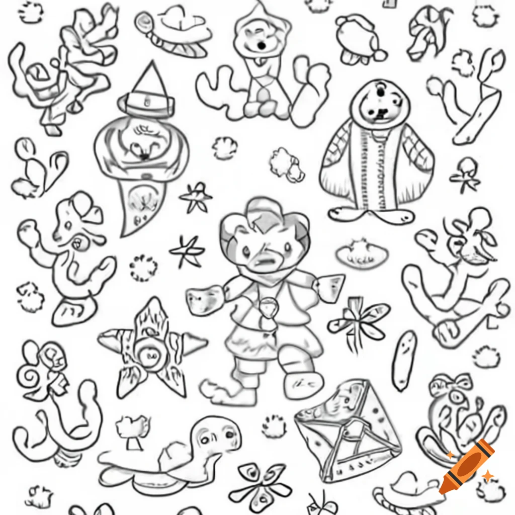 Black and white illustration of three fish underwater for coloring on