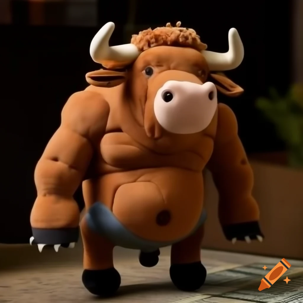 Stuffed minotaur standing