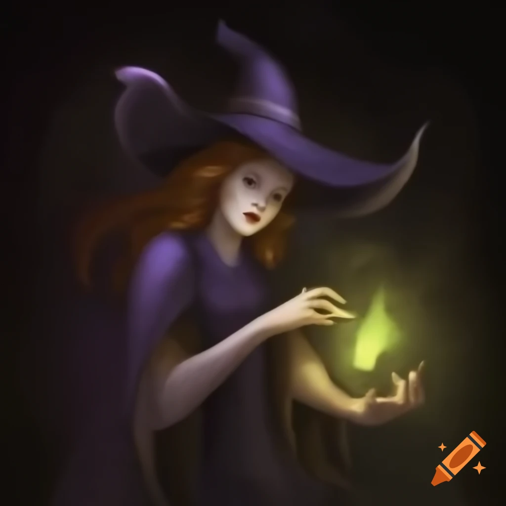 Witch in Salem setting, depicting historical themes