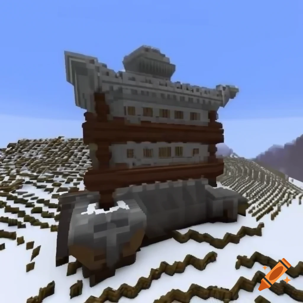 Industrial base in snowy biome in Minecraft