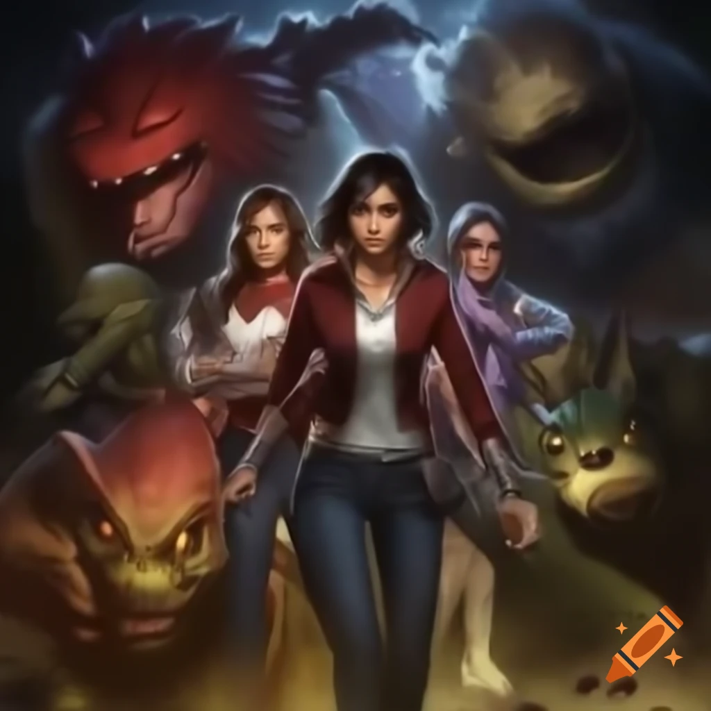 Student heroes battling wild creatures
