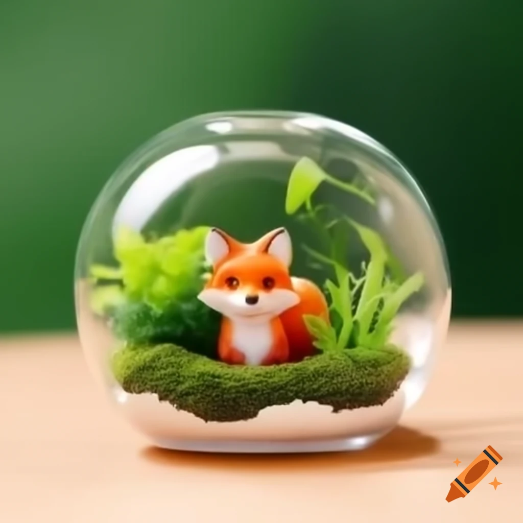 Miniature army-themed fox terrarium