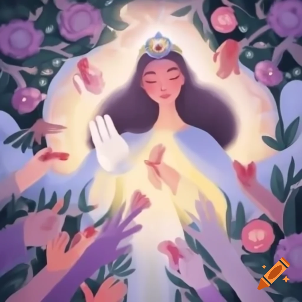 Dreamy tarot card illustration of The Empress