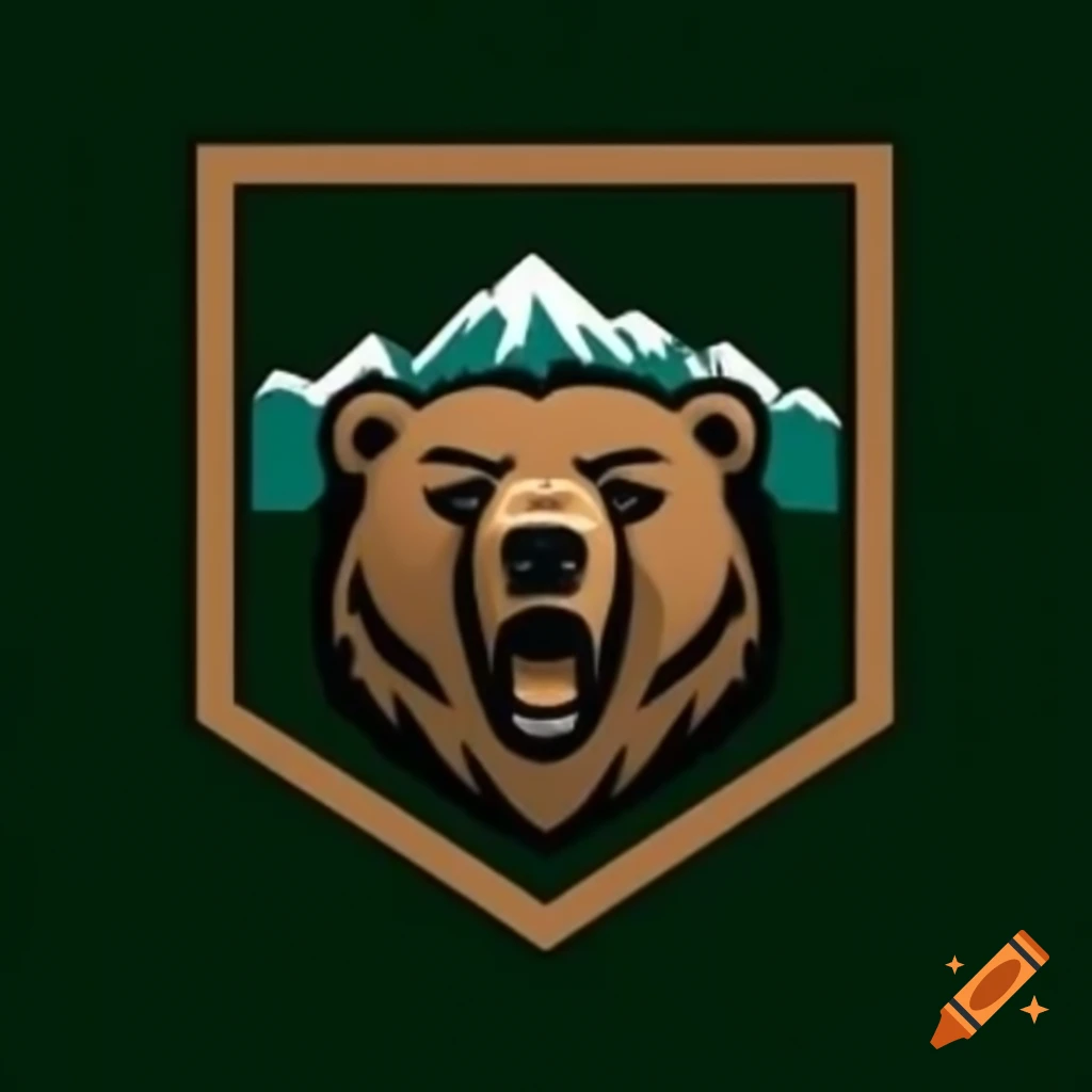 A Logo For An Outdoor Adventure Company Grizzlyhead With Mountains In a-logo-for-an-outdoor-adventure-company-grizzlyhead-with-mountains-in