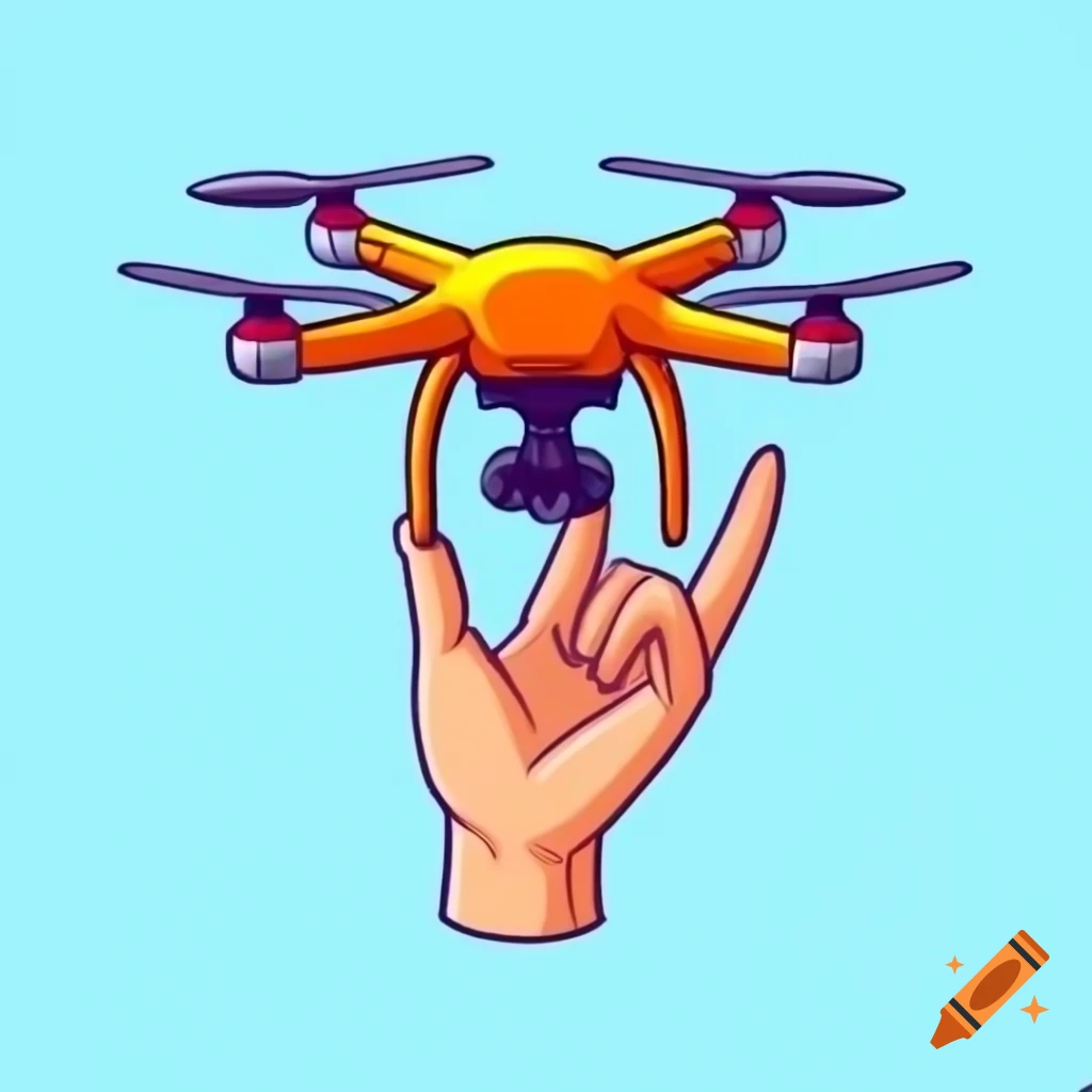 Cartoon character holding a drone