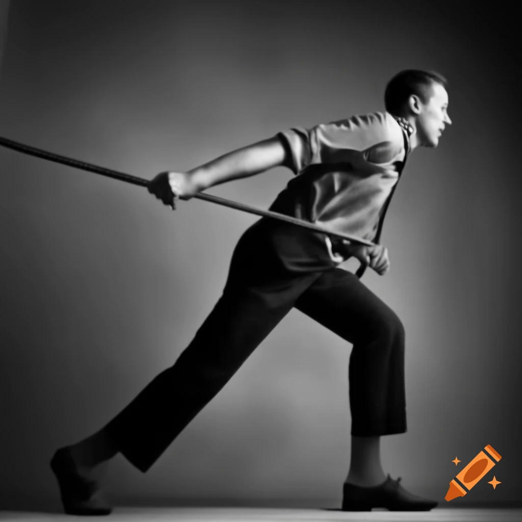 Man pulling rope sideways in casual attire