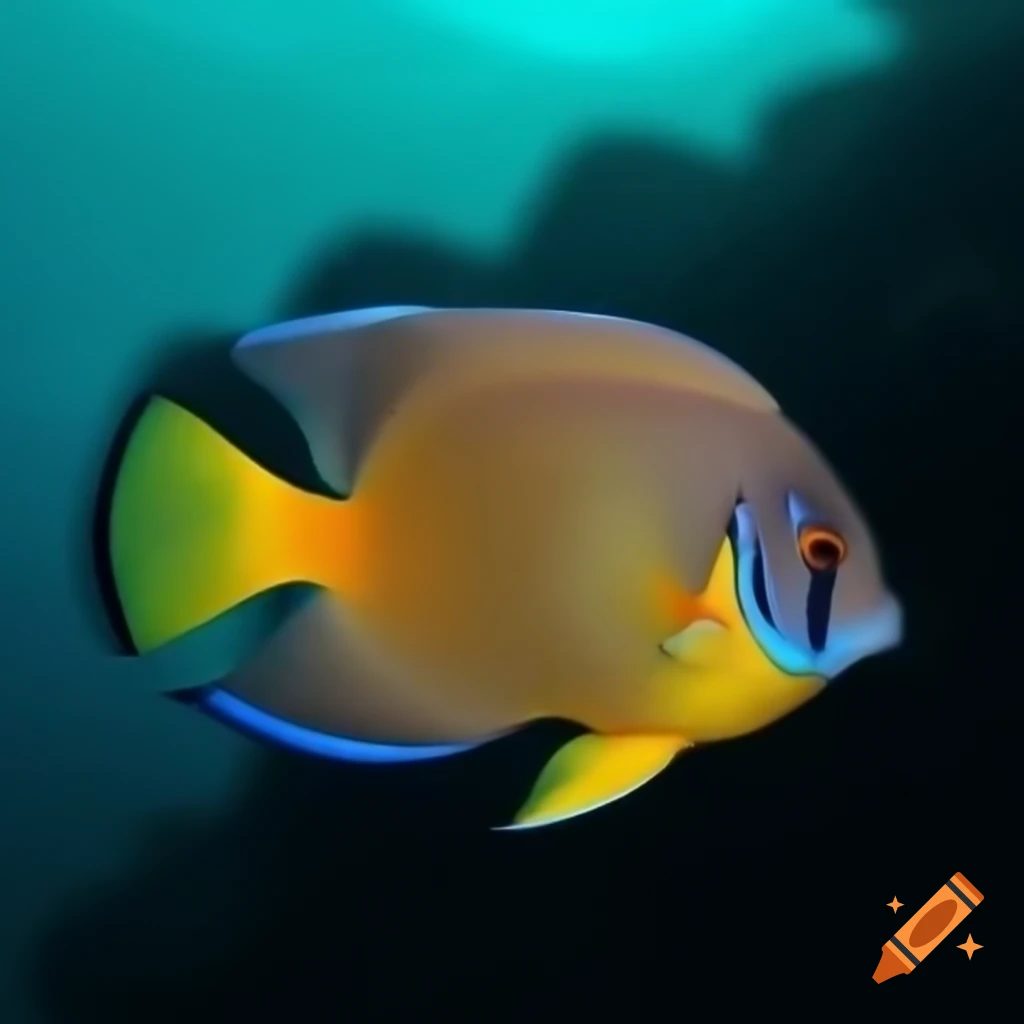 Side view of vibrant orange tropical fish
