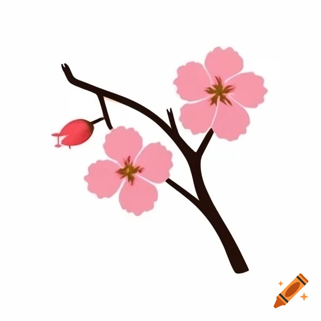 Cherry blossom tree branches in bloom
