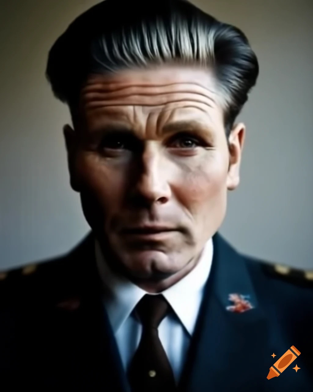 Soviet style portrait of Kier Starmer with a forward-looking expression