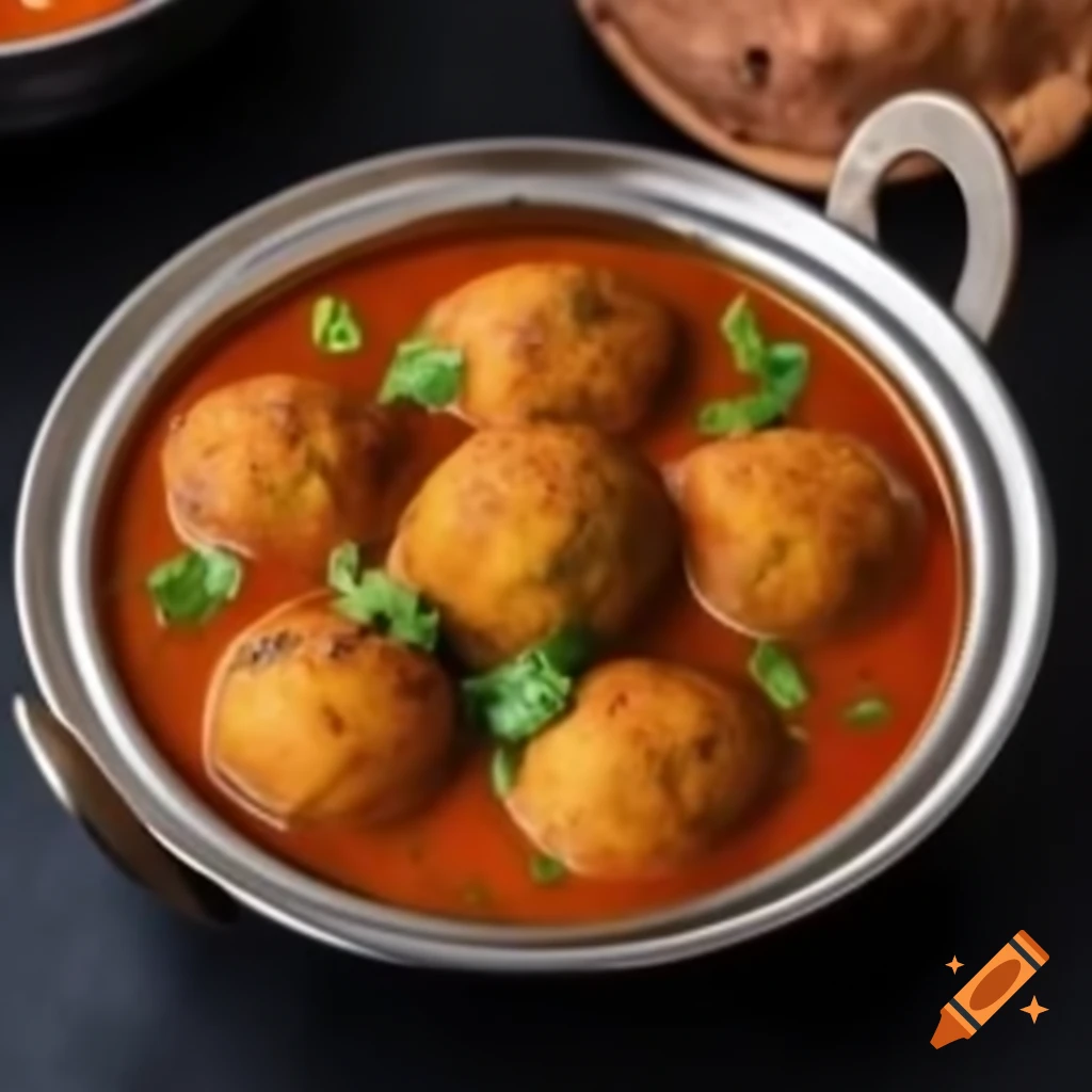 Indian egg kofte curry served in silver bowl