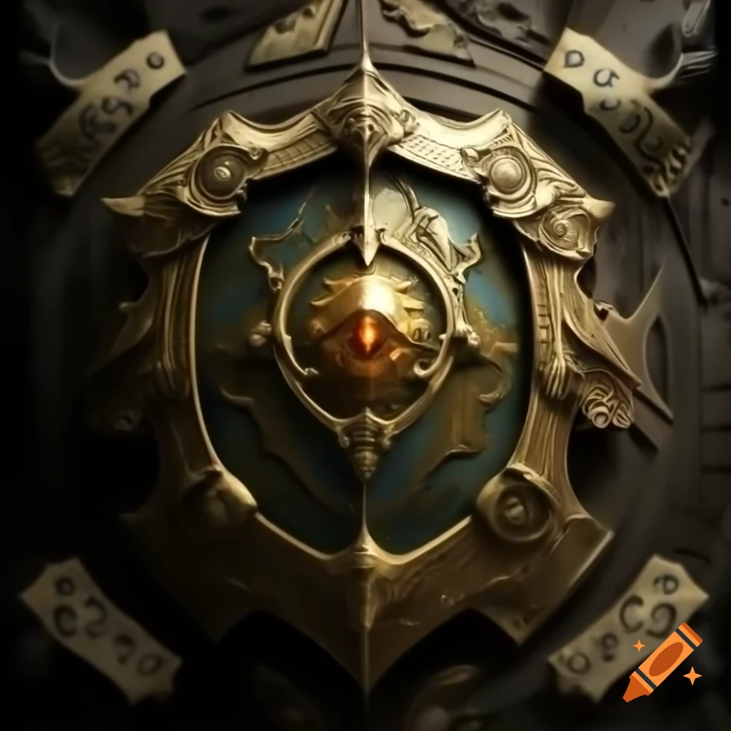 Fantasy-themed 'Completionist' badge featuring ornate golden shield with intricate engravings