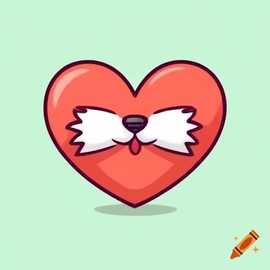 Heart shape formed by dog tails