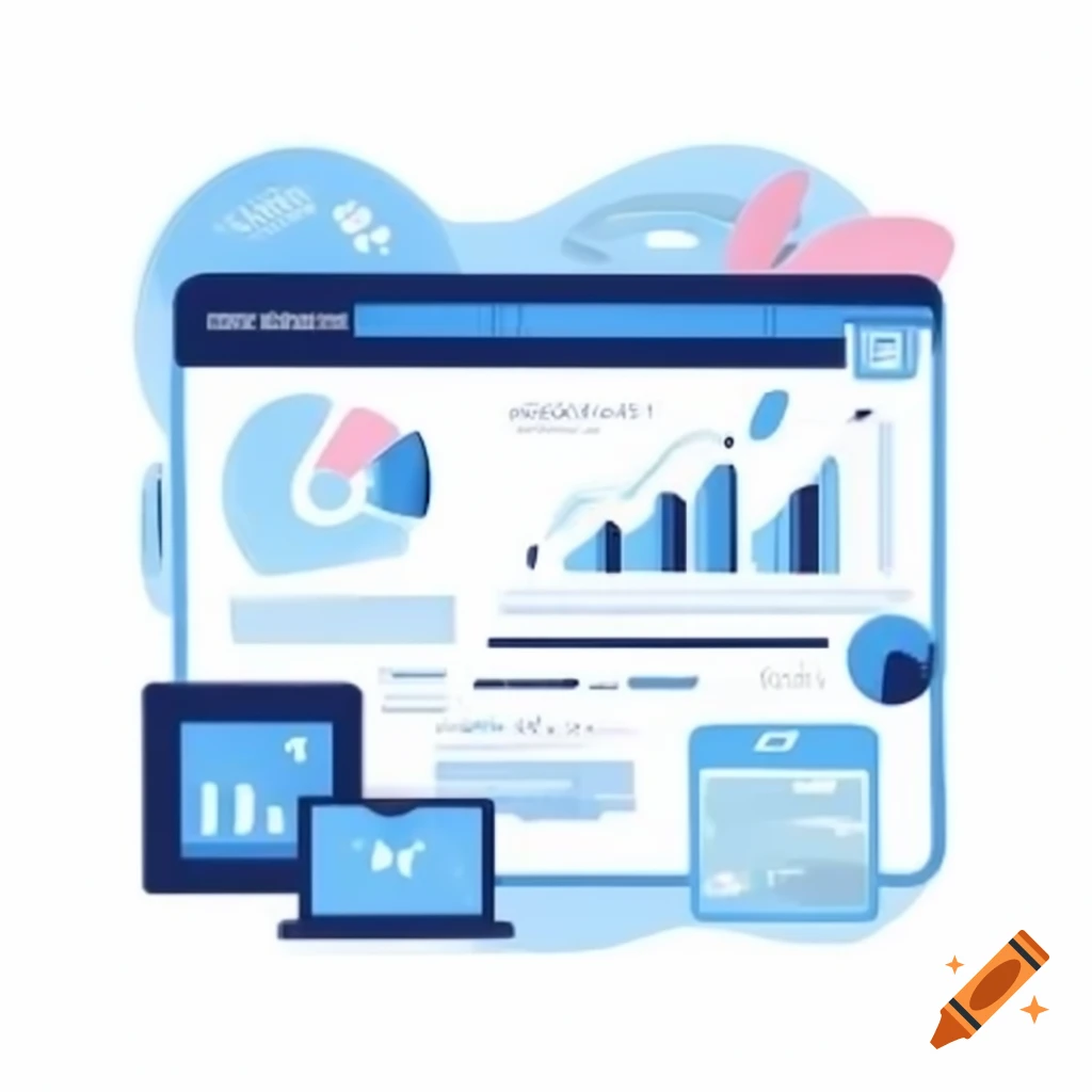 Vector illustration of AI-powered application with stylized web browser and app interface