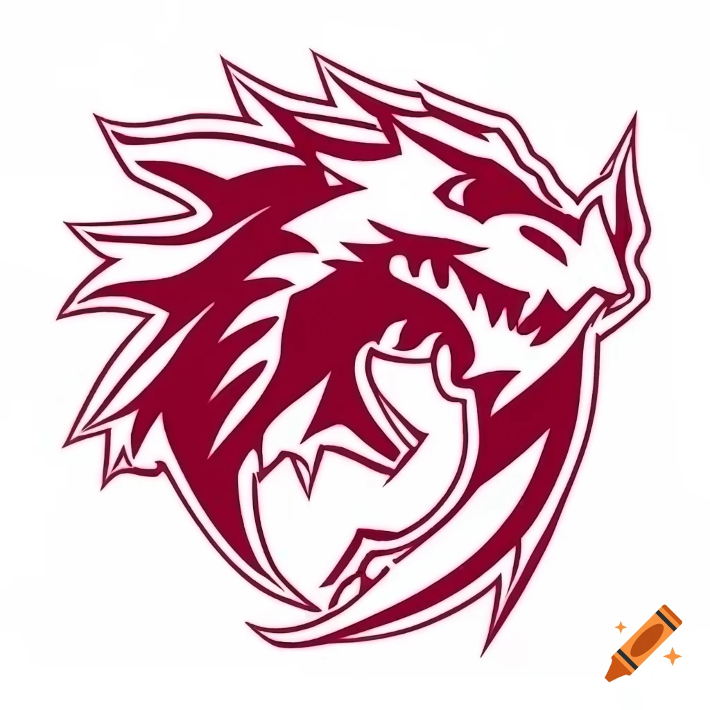 High detail dragon hockey logo
