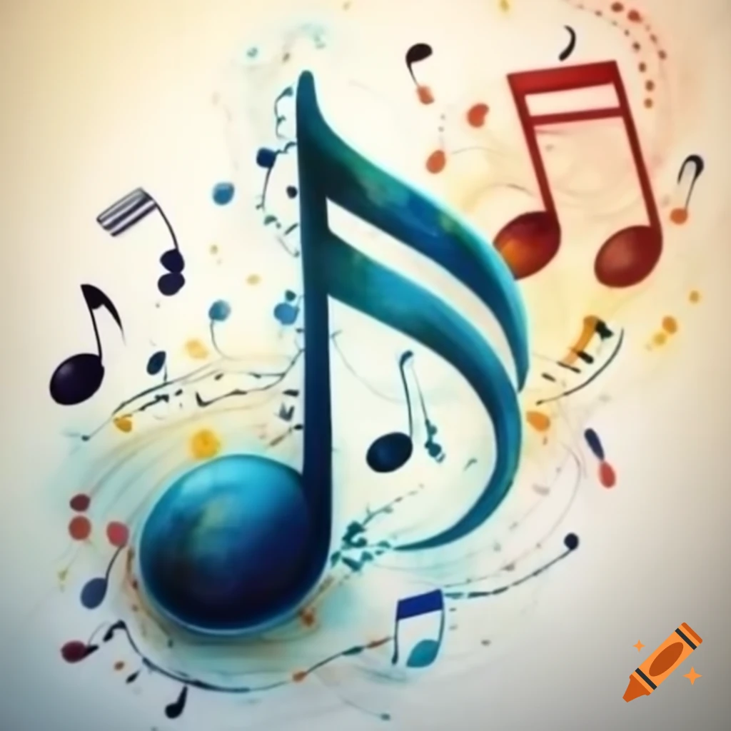 Musical note creatively painting another musical note