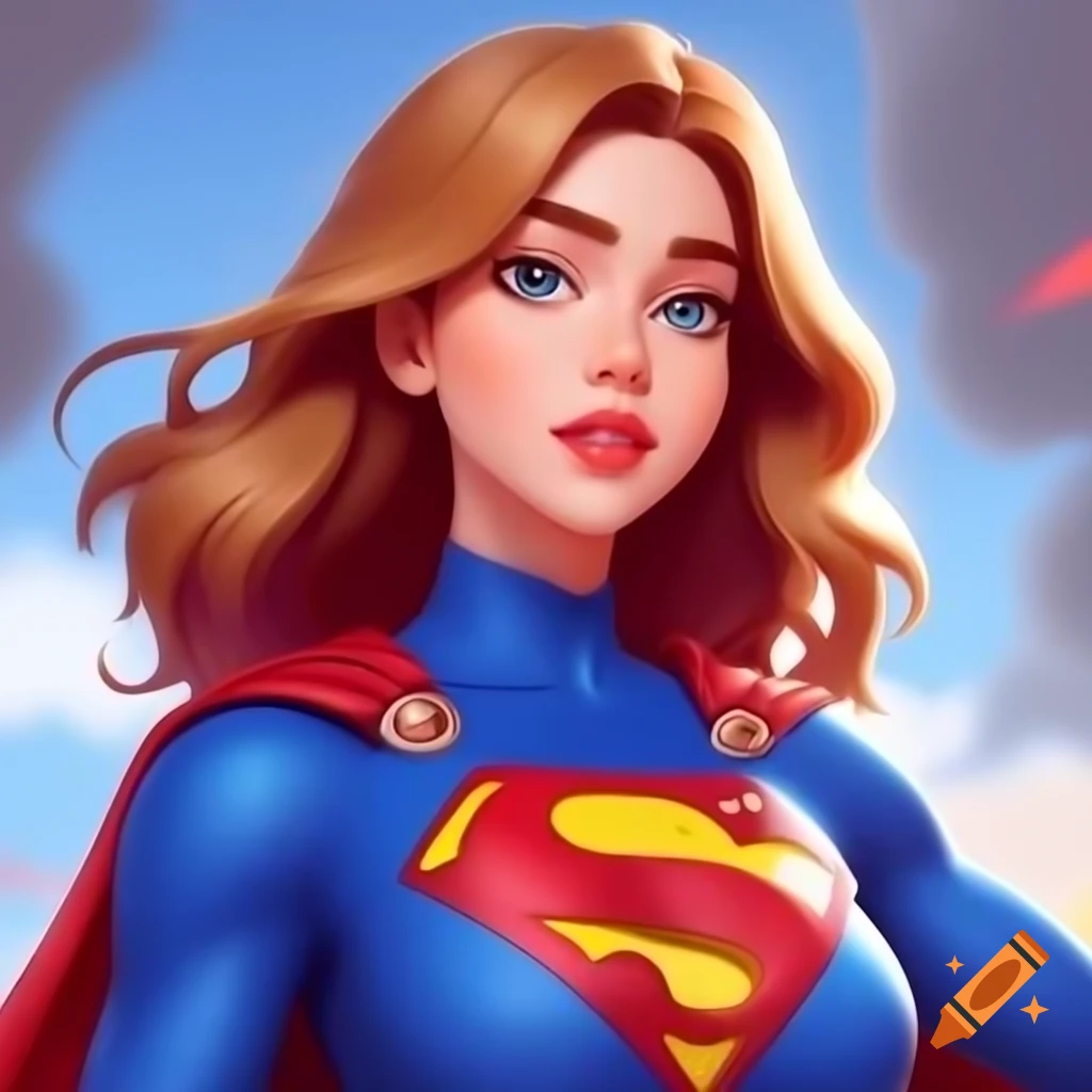 Superwoman Character Posing Confidently On Craiyon