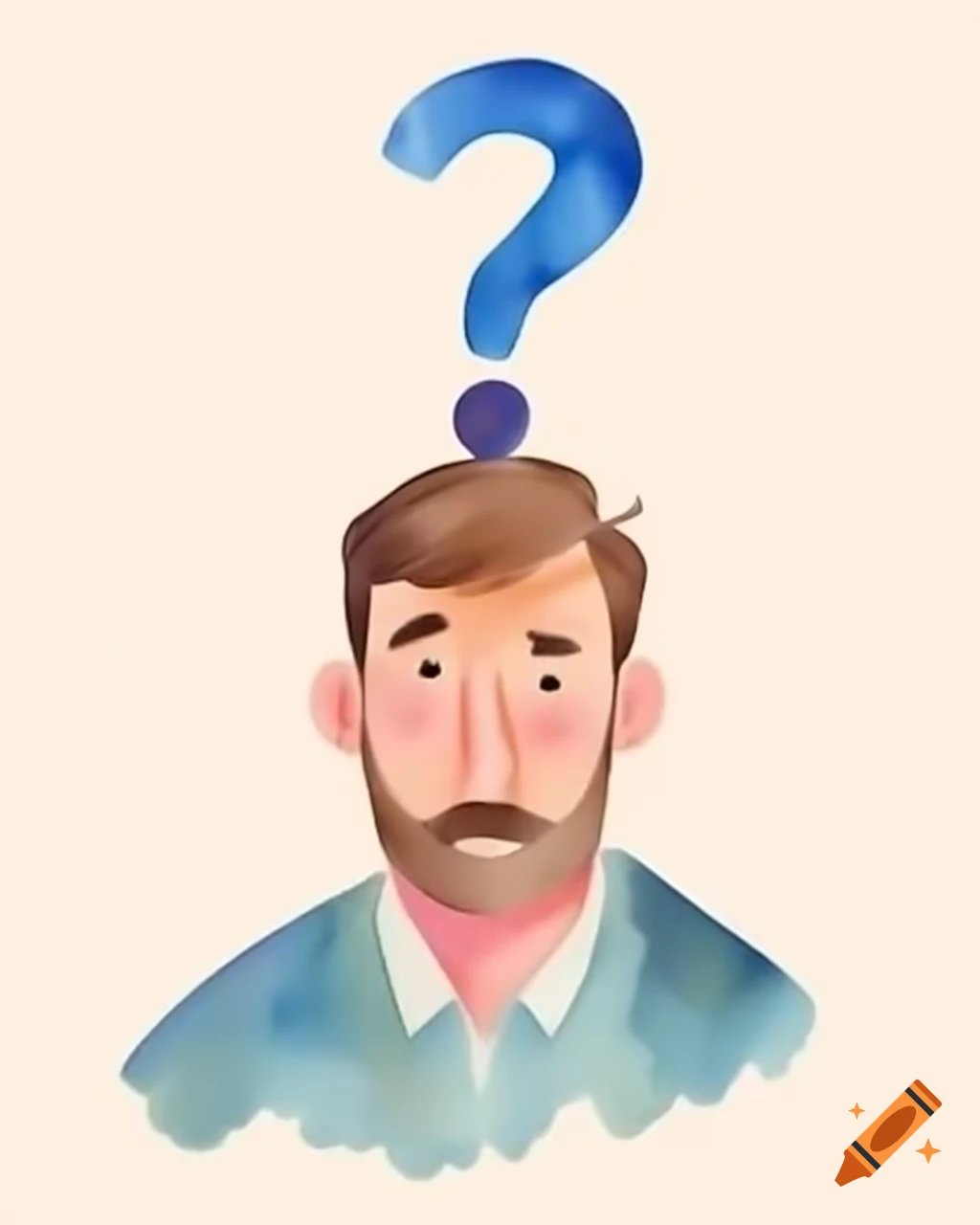 Man with question mark above his head