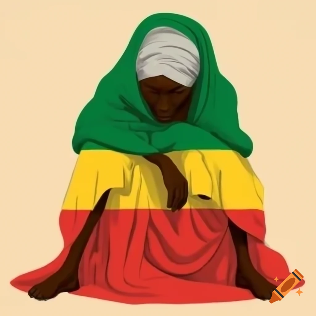Middle Eastern Woman Dressed In Biblical Attire Crying In A Barren 