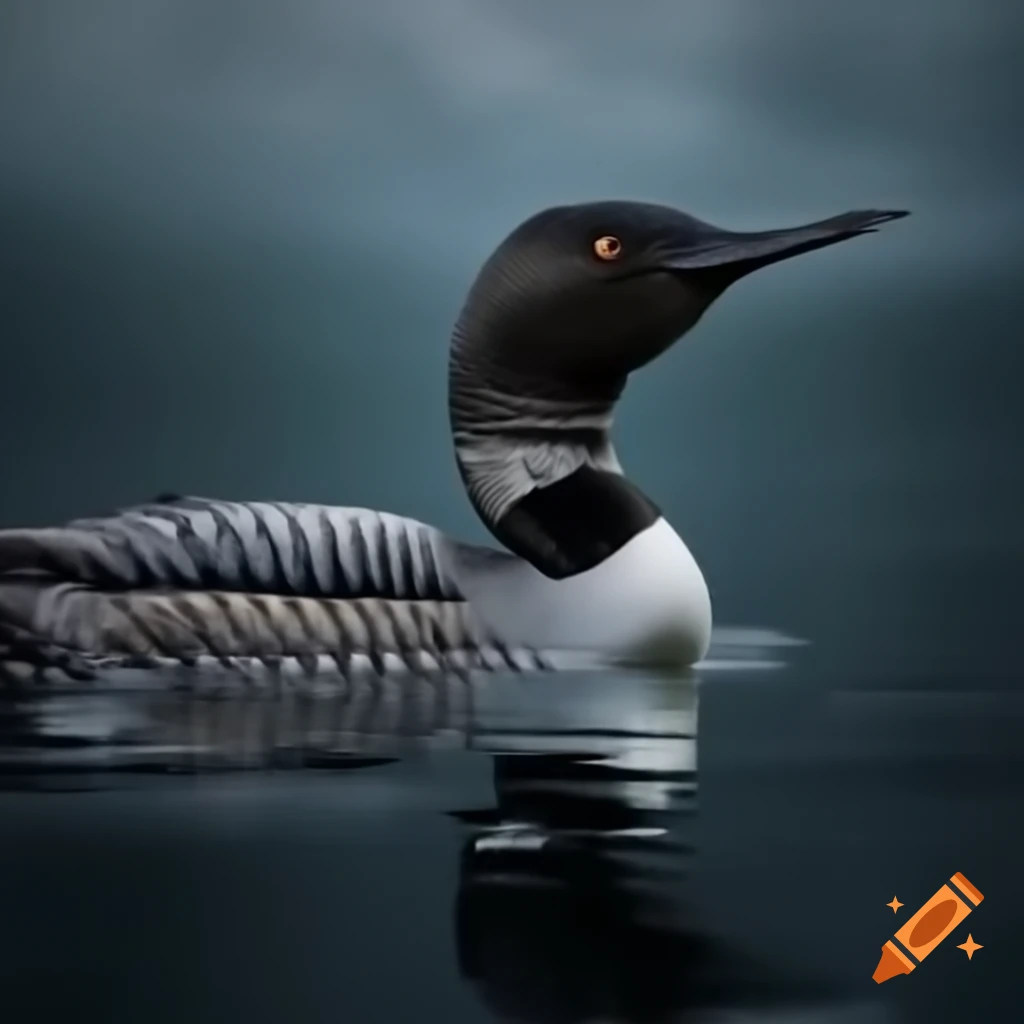 Concept of an evil-looking loon