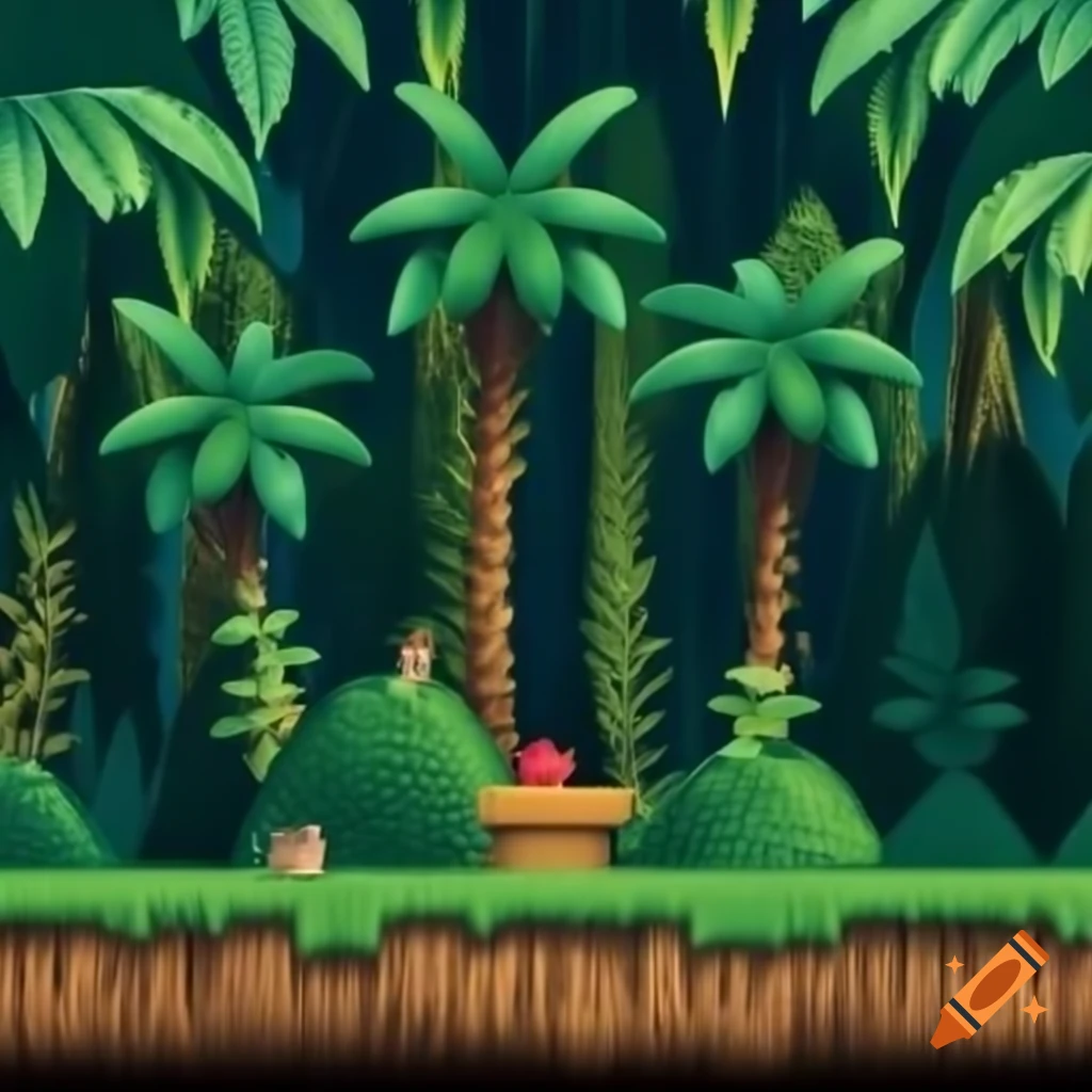 Retro jungle platform game concept