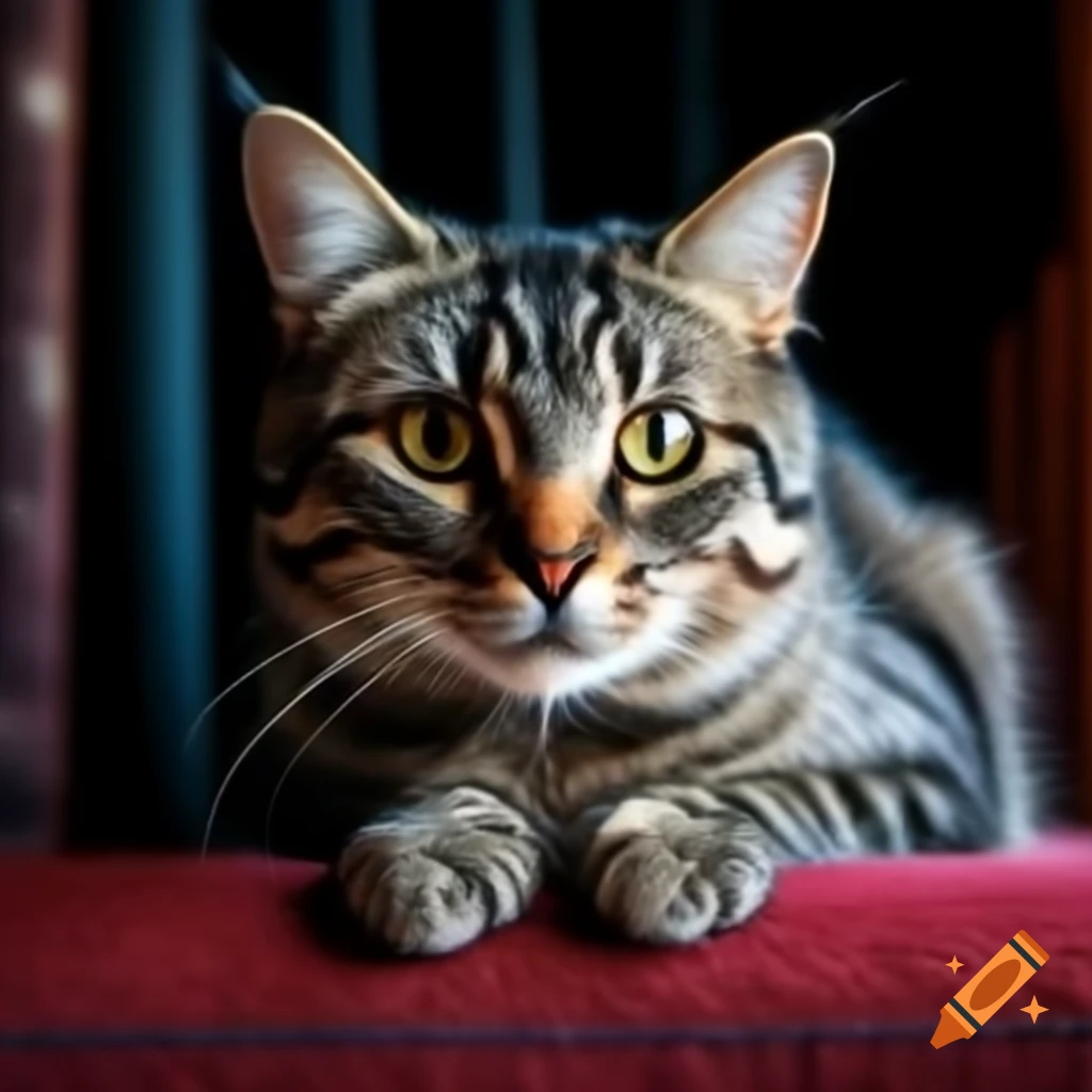 Cute cat sitting gracefully