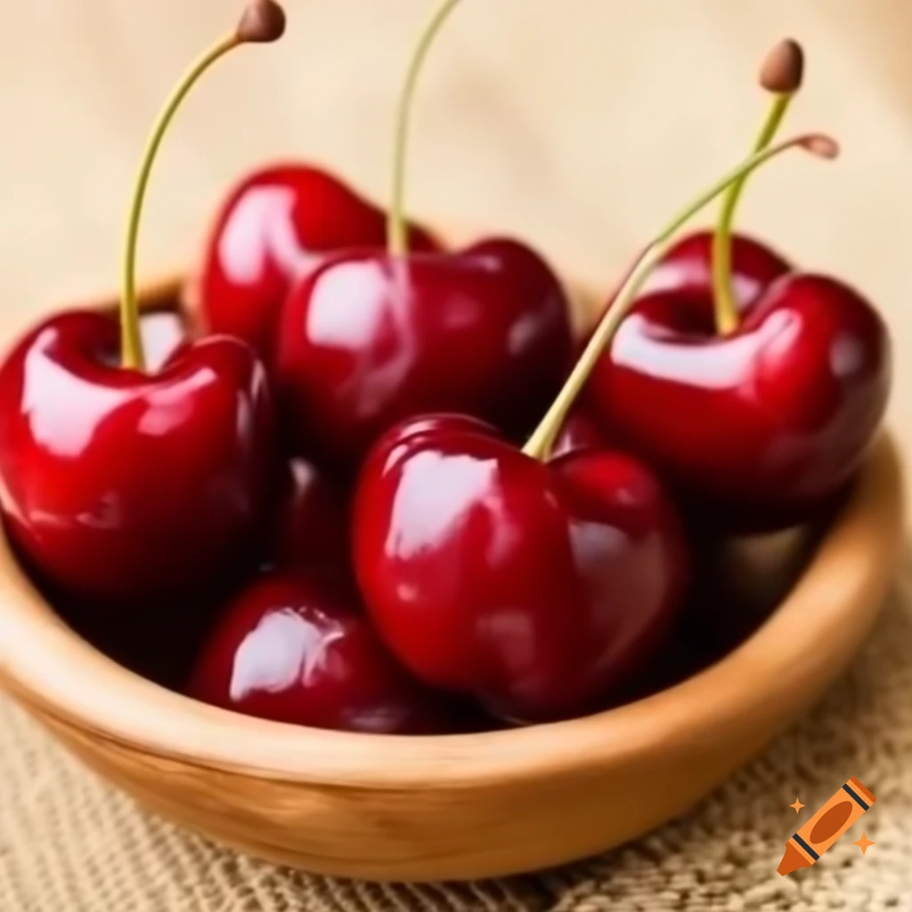 Fresh cherries on a wooden surface