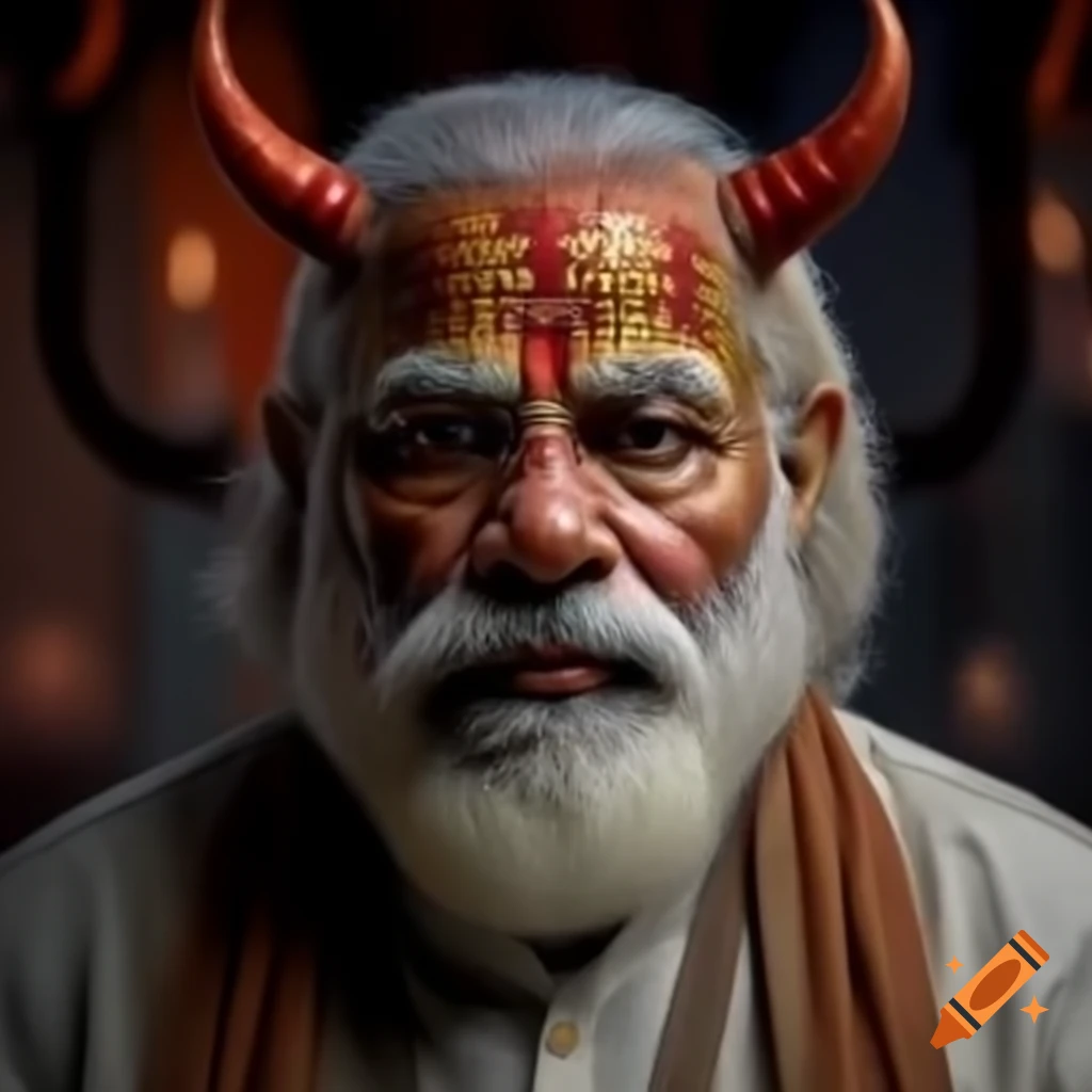 Illustration of a political figure depicted as a devil