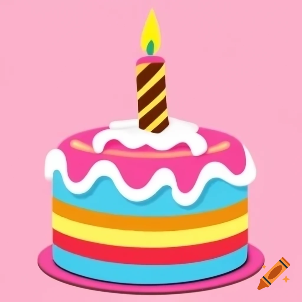 Colorful cartoon cake illustration