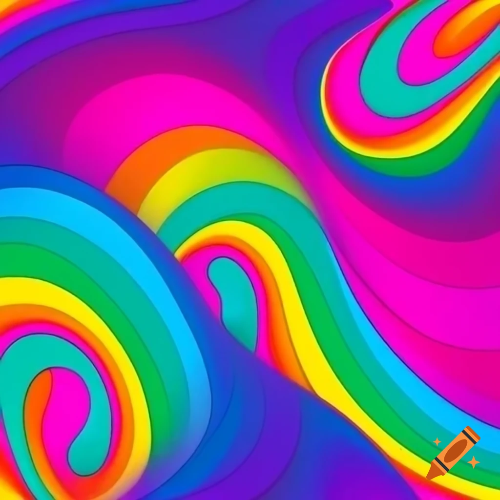 Vibrant rainbow swirl of paint