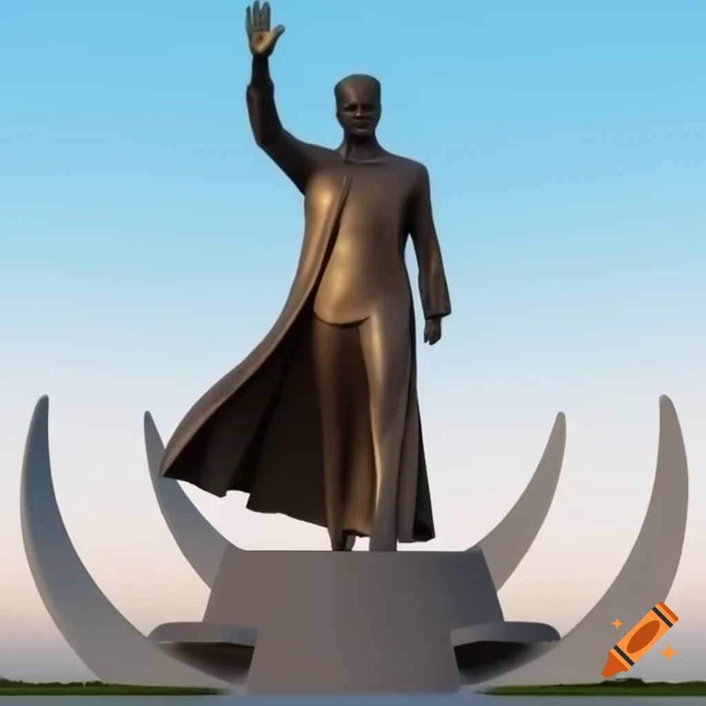 Modern statue of Arabian man in abaya style