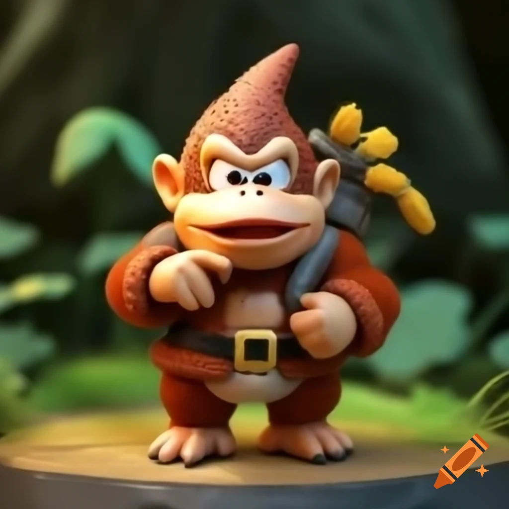 Tiny gnome character inspired by Donkey Kong with N64 graphics