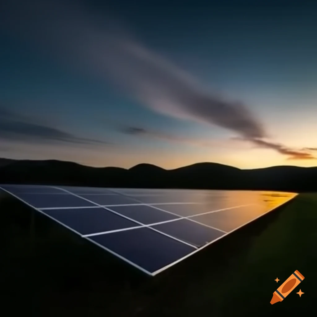 Solar power plant on green land