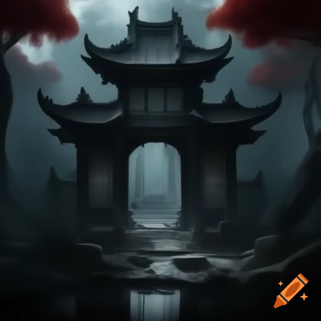 Dark ancient Chinese dream scene