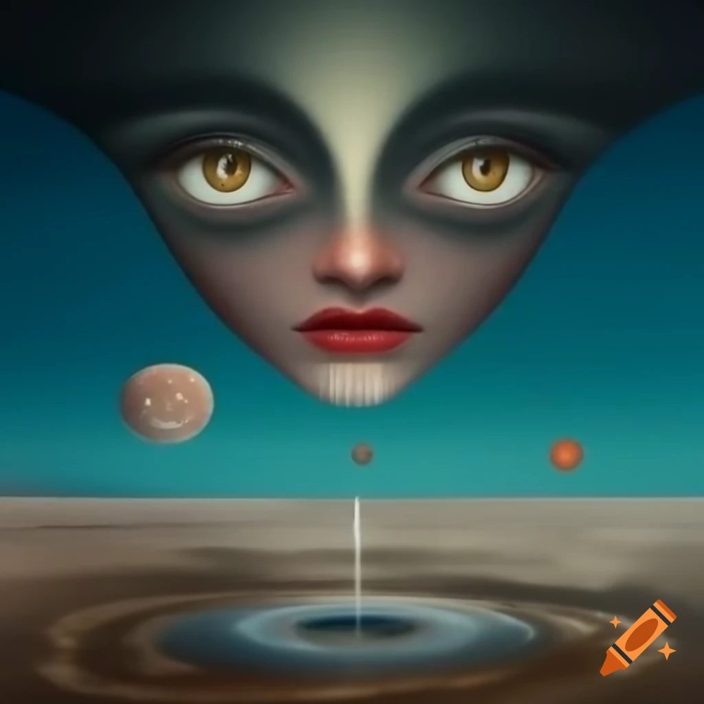 Surrealist artwork featuring dreamlike and abstract elements