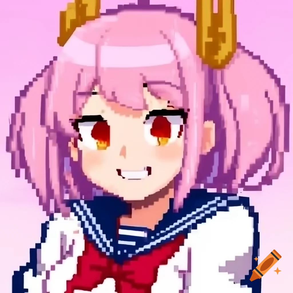 Logo design concept for a 2D pixel-style game inspired by Yandere Simulator