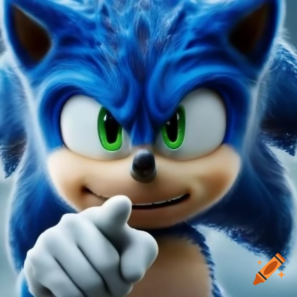 Sonic the Hedgehog character pointing