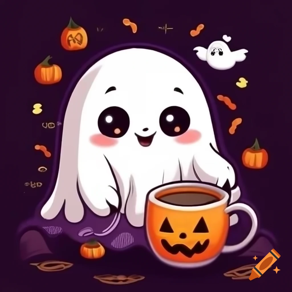Cute Cartoon Ghost With Pumpkin And Coffee For Halloween Theme On Craiyon cute-cartoon-ghost-with-pumpkin-and-coffee-for-halloween-theme-on-craiyon