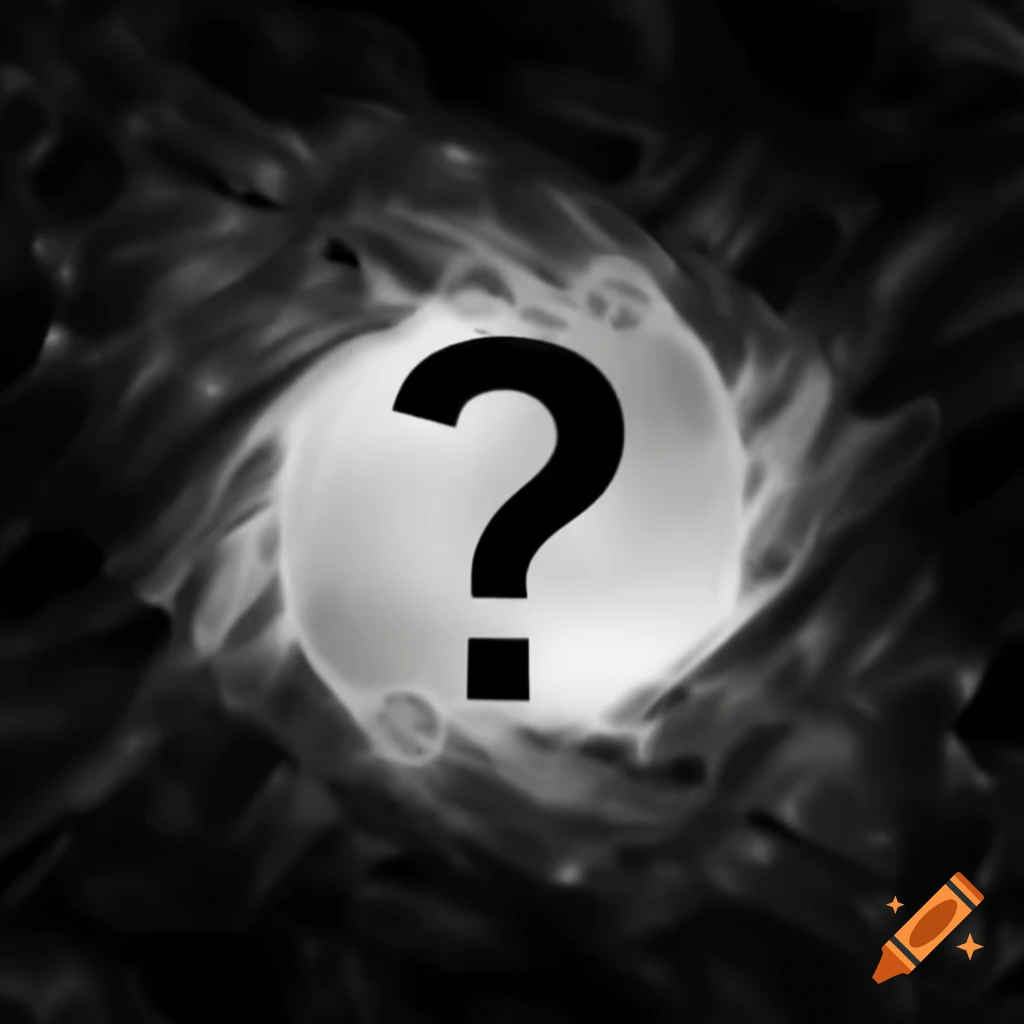 Mysterious black hole with a question mark concept