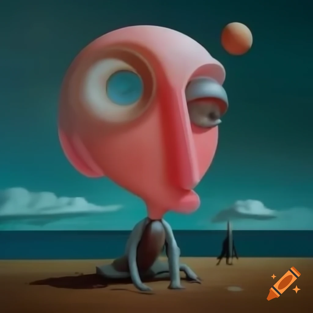Surrealist artwork featuring dreamlike and abstract elements