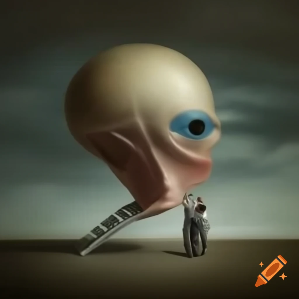 Surrealist artwork with abstract forms and dreamlike imagery