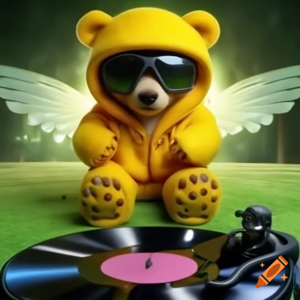 Bold yellow star shining in the sky with hip hop album cover elements