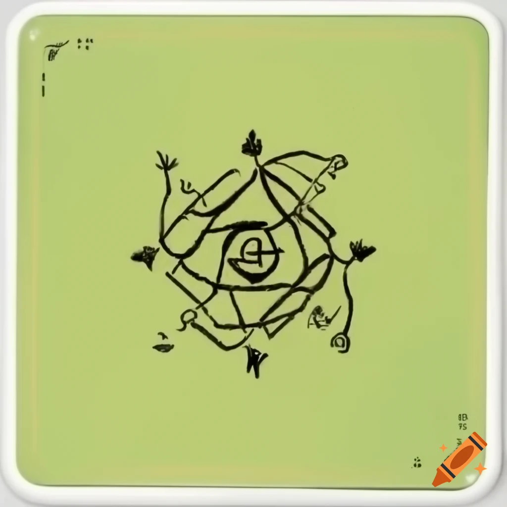 Old magnet symbol in Rastafarian alien folklore tarot with mystical alien symbols