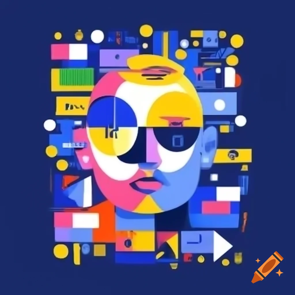 Multimedia collage logo with themes of comprehension and surrender