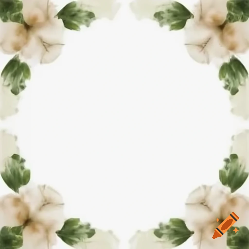 Elegant white rose floral border design